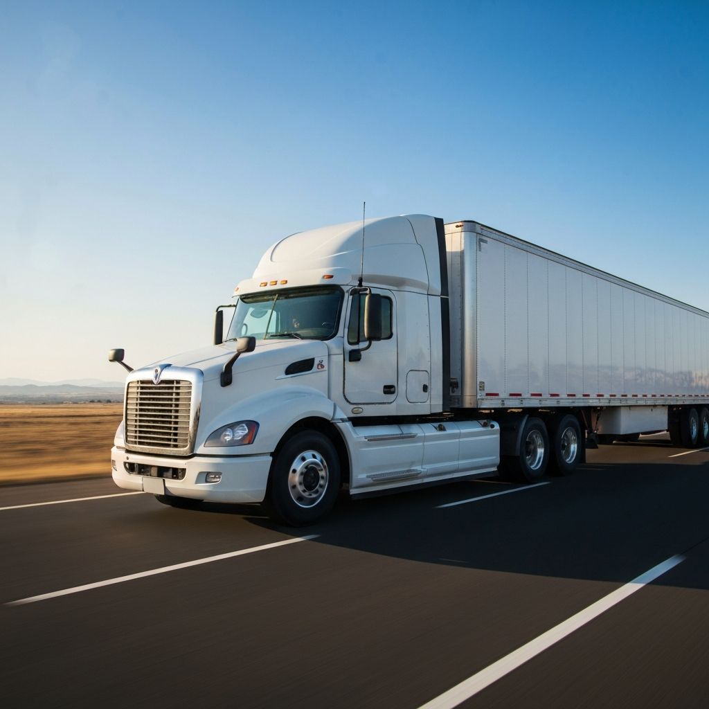 Transport truck on the road